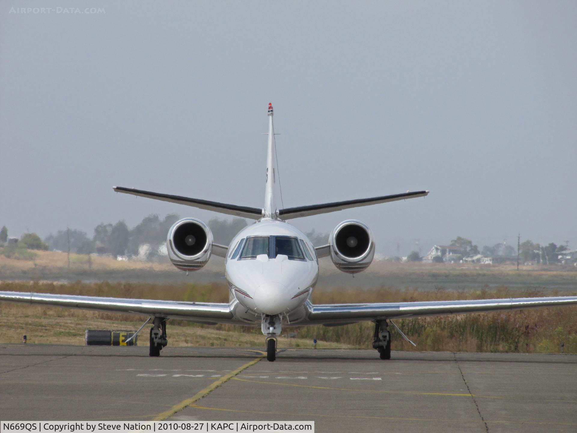 N669QS, 2007 Cessna 560XLS Citation Excel C/N 560-5689, Head-on shot of Netjets 2007 Cessna 560XL arriving from Portland-Hillsboro Airport, OR (KHIO)