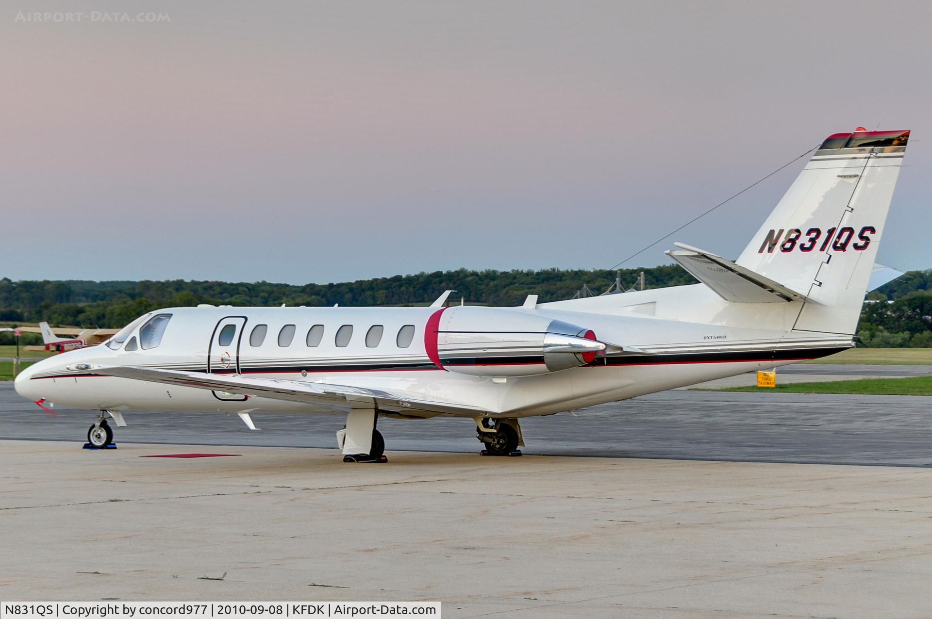 N831QS, 2008 Cessna 560 Citation Encore+ C/N 560-0792, KFDK.  9/8/2010.