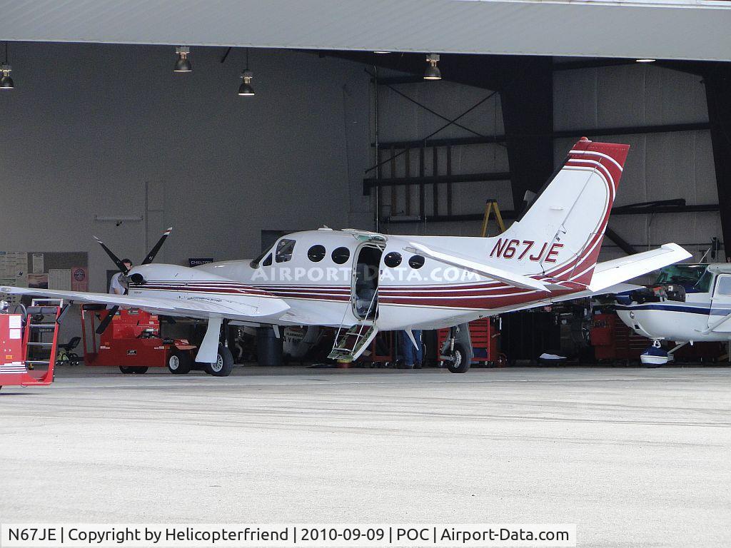 N67JE, 1981 Cessna 425 Conquest 1 C/N 425-0058, Being moved around and re-positioned at Howard Aviation