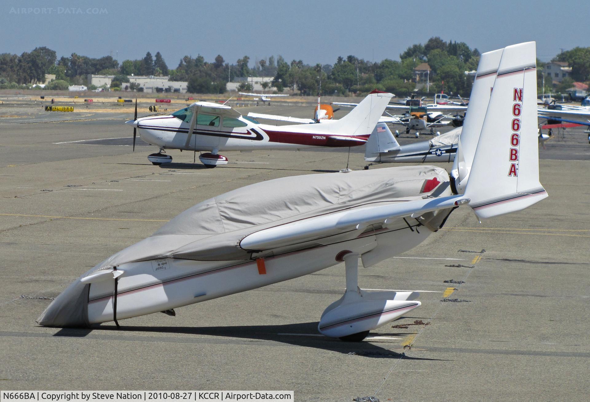 N666BA, 1998 Rutan Long-EZ C/N 898, Olympia, WA-based 19988 LONG EZ on hotel ramp at Buchanan Field