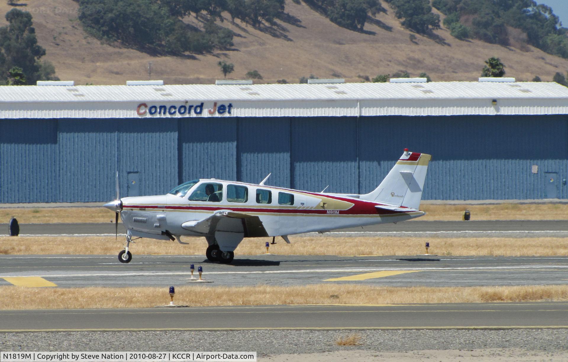N1819M, 1981 Beech A36TC Bonanza 36 C/N EA-245, Reno, NV-based 1981 Beech A36TC arriving on RWY19L at Buchanan Field