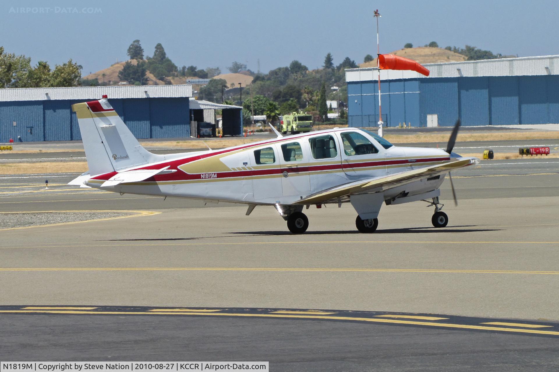 N1819M, 1981 Beech A36TC Bonanza 36 C/N EA-245, Reno, NV-based 1981 Beech A36TC taxis for take-off at Buchanan Field