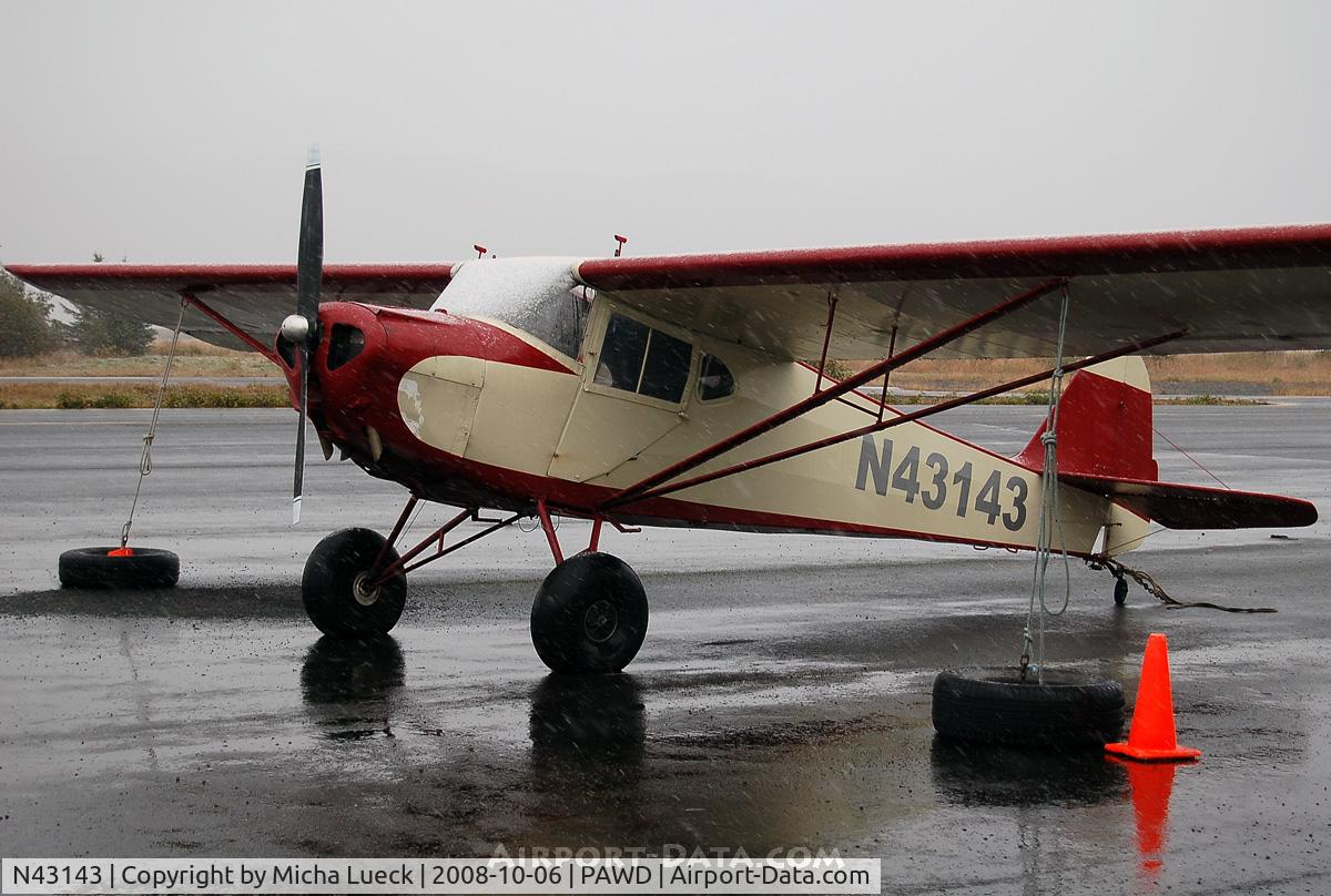 N43143, 1946 Taylorcraft BC12-D C/N 6802, At Seward