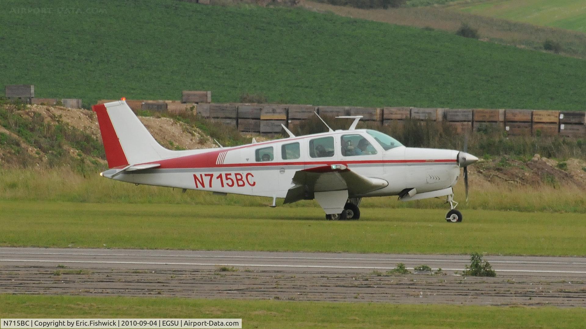 N715BC, 1975 Beech A36 Bonanza 36 C/N E782, N715BC departing IWM Duxford Battle of Britain Air Show Sep. 2010