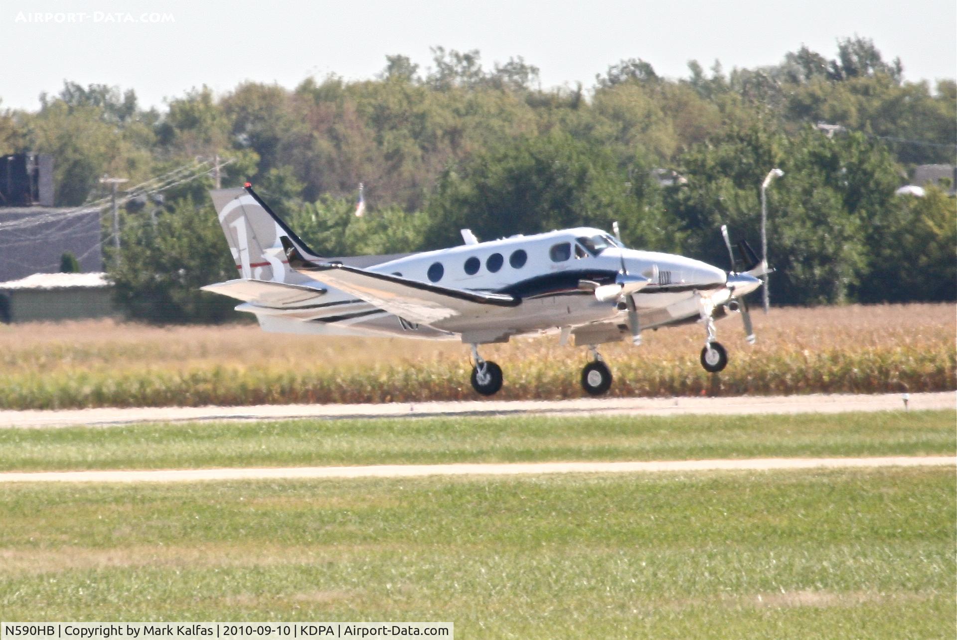 N590HB, Hawker Beechcraft C90GTI King Air C/N LJ-1934, MIDWEST JET CHARTER INC Hawker Beechcraft Corp C90GTI, N590HB departing 20R KDPA en route to KIND.