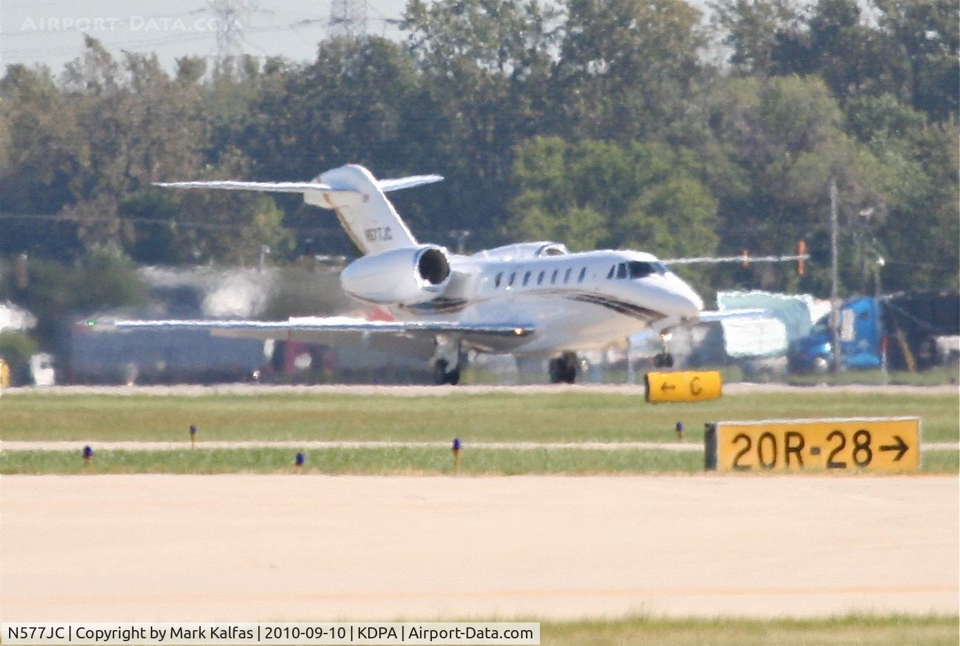 N577JC, 2000 Cessna 750 Citation X Citation X C/N 750-0122, Dragon Leasing Corp operating as Elite Jet 577 (Delta Air Elite Business Jets), N577JC arriving from KORL on 20R KDPA.