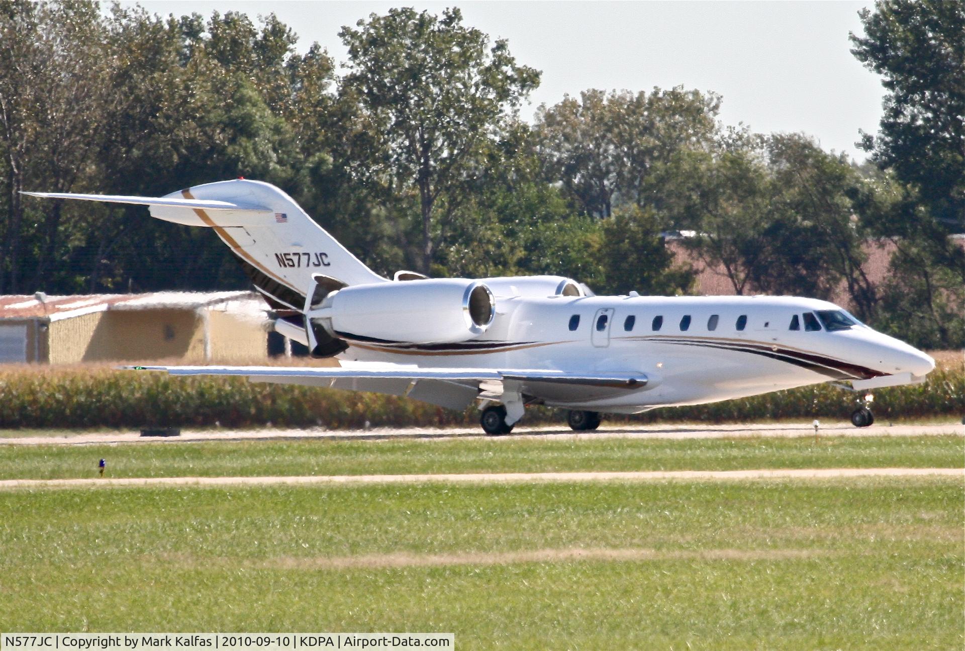 N577JC, 2000 Cessna 750 Citation X Citation X C/N 750-0122, Dragon Leasing Corp operating as Elite Jet 577 (Delta Air Elite Business Jets), N577JC arriving from KORL on 20R KDPA.