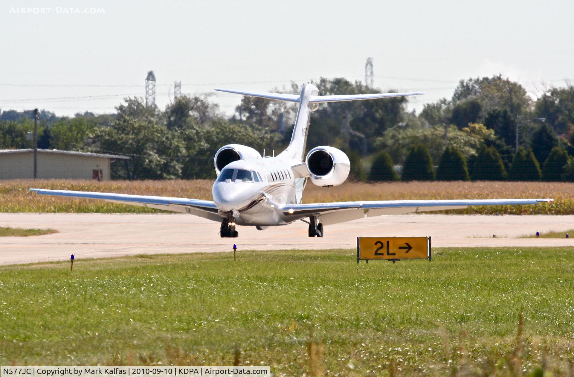 N577JC, 2000 Cessna 750 Citation X Citation X C/N 750-0122, Dragon Leasing Corp operating as Elite Jet 577 (Delta Air Elite Business Jets), N577JC arriving from KORL on 20R KDPA.