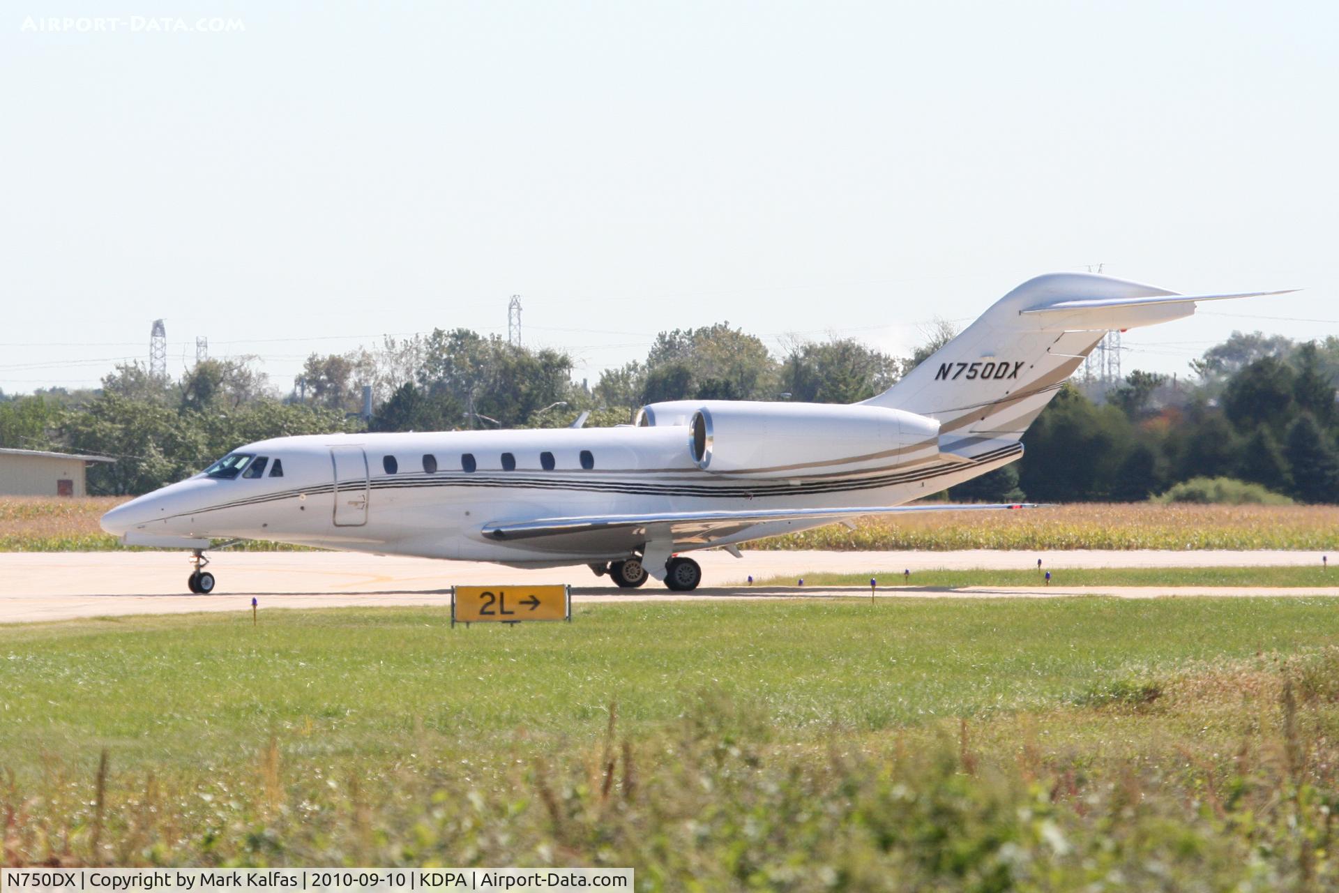 N750DX, 2006 Cessna 750 Citation X C/N 750-0263, Cessna 750, N750DX turning on to Romeo 6 KDPA.
