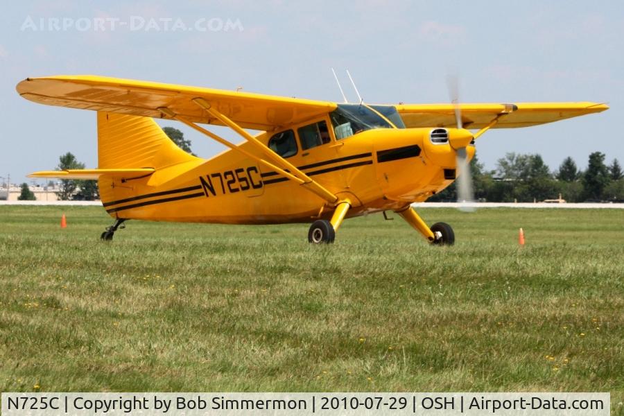 N725C, 1947 Stinson 108-3 Voyager C/N 108-3725, Departing Oshkosh, Wisconsin during Airventure 2010