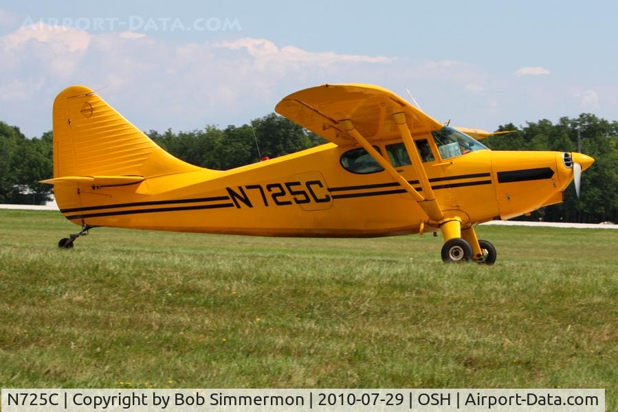 N725C, 1947 Stinson 108-3 Voyager C/N 108-3725, Departing Oshkosh, Wisconsin during Airventure 2010