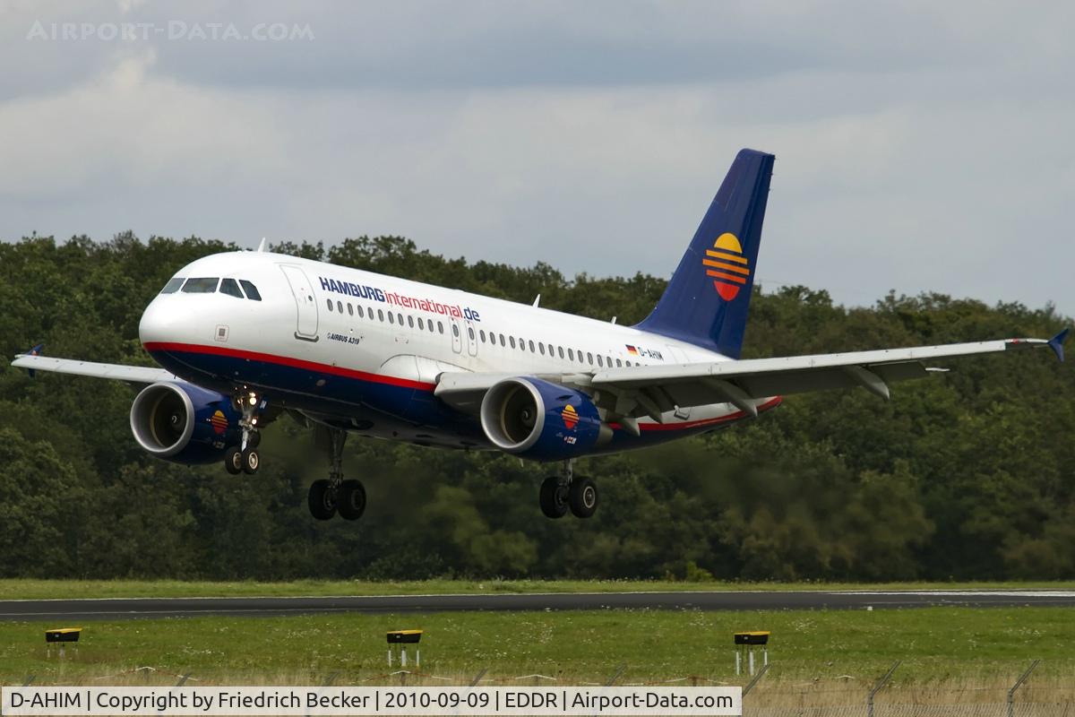 D-AHIM, 2009 Airbus A319-112 C/N 3818, moments before touchdown