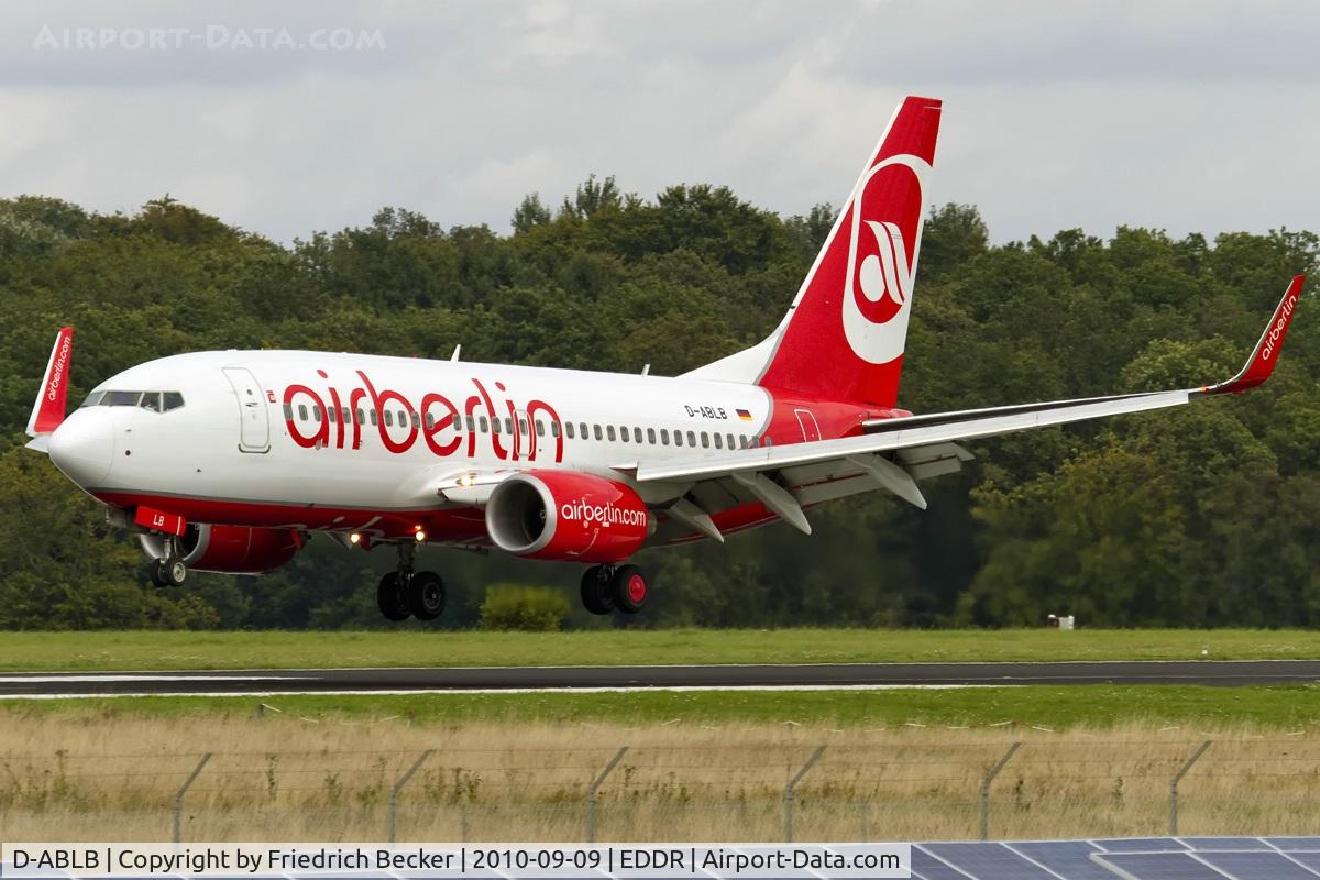 D-ABLB, 2008 Boeing 737-76J C/N 36115, moments before touchdown