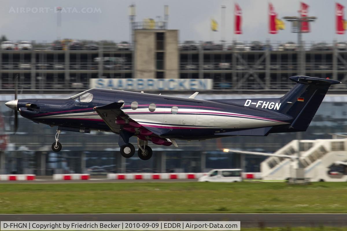 D-FHGN, 2005 Pilatus PC-12/47 C/N 684, departure from Saarbrücken