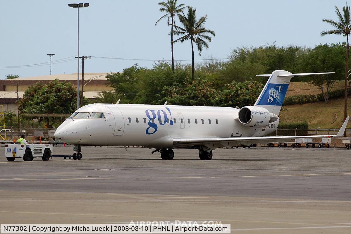 N77302, 1999 Bombardier CRJ-200LR (CL-600-2B19) C/N 7302, At Honolulu