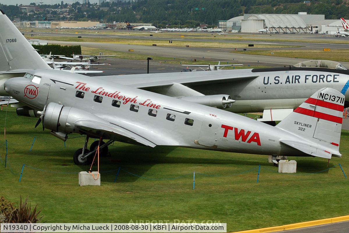 N1934D, 1935 Douglas DC-2-118B C/N 1368, At the Museum of Flight