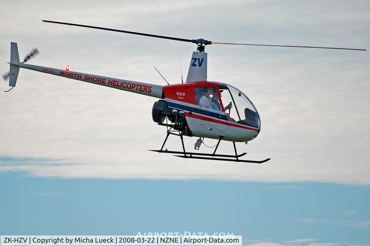 ZK-HZV, Robinson R22 Beta C/N 1533, At North Shore Aerodrome