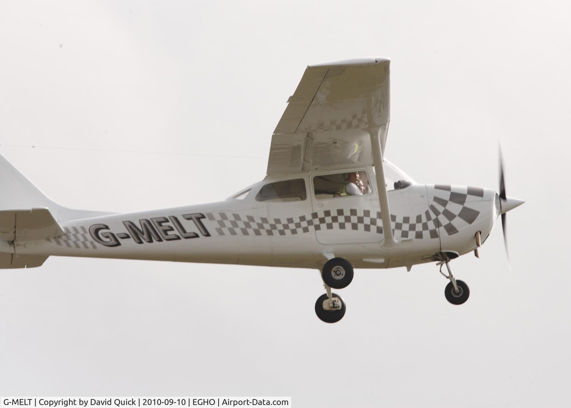 G-MELT, 1969 Reims F172H Skyhawk C/N 0580, G-MELT practising short take-offs and landings at Thruxton airfield, seen from the Hampshire Air Ambulance helipad.