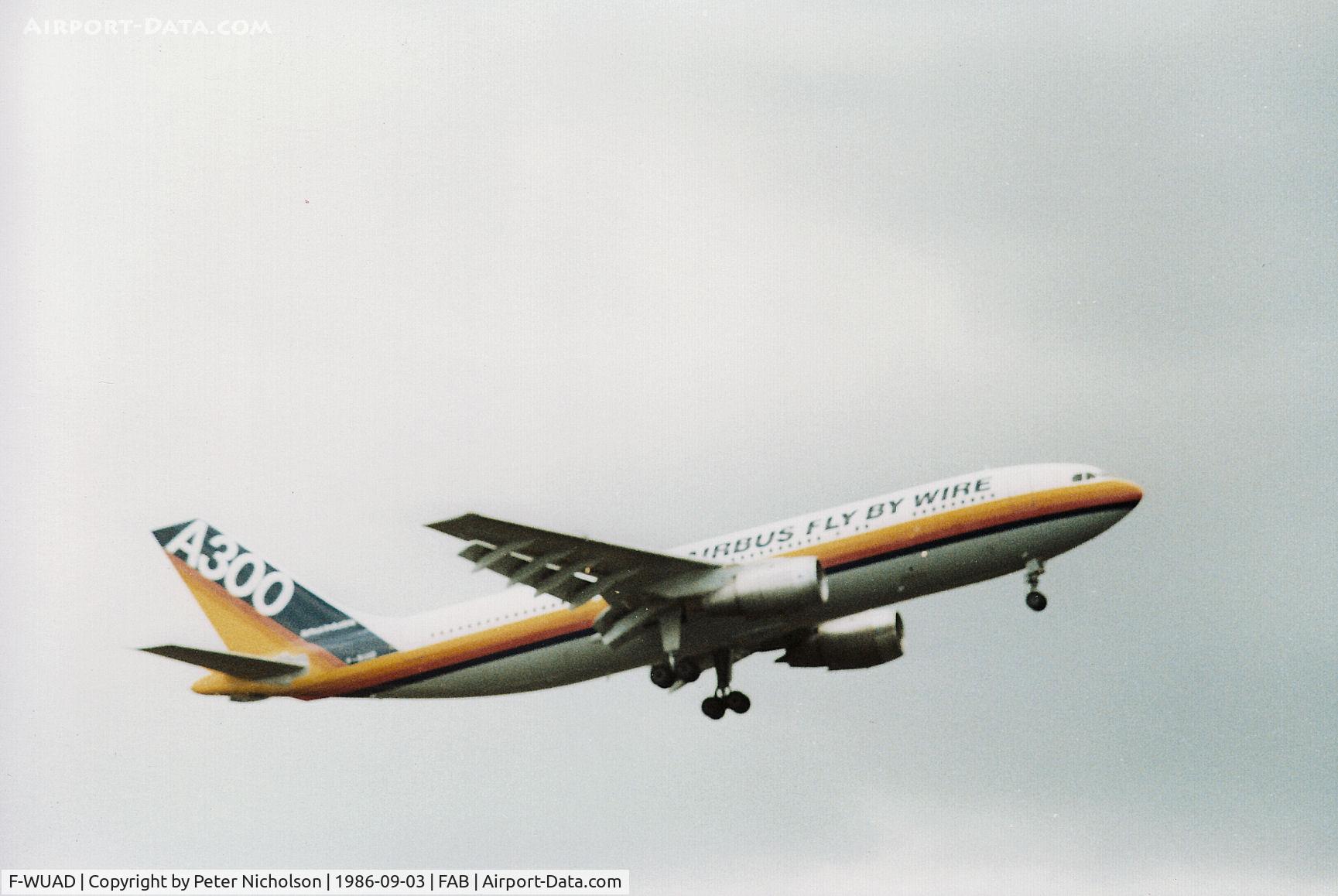 F-WUAD, 1973 Airbus A300B2-103 C/N 003, Airbus Industries flew this Fly-By-Wire demonstrator at the 1986 Farnborough Airshow.