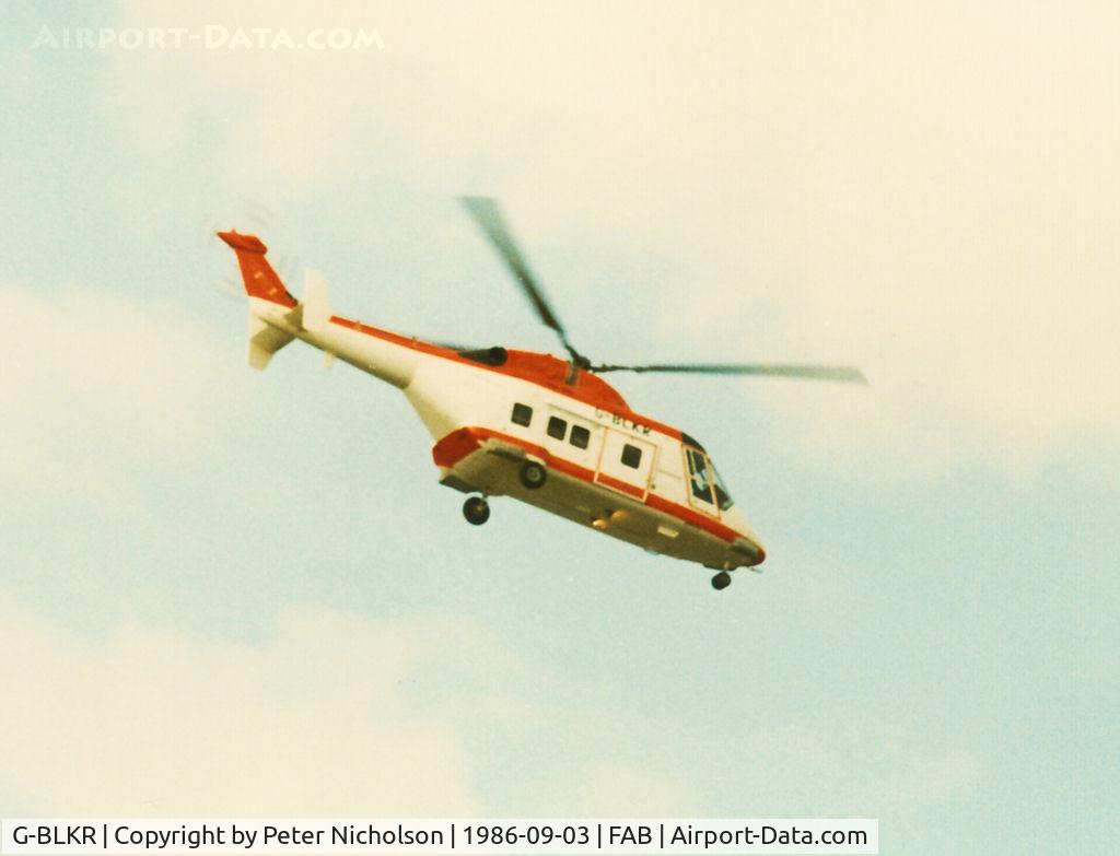 G-BLKR, 1984 Westland WG-30-100-60 C/N 017, This WG30 was demonstrated by Westland Helicopters at the 1986 Farnborough Airshow.
