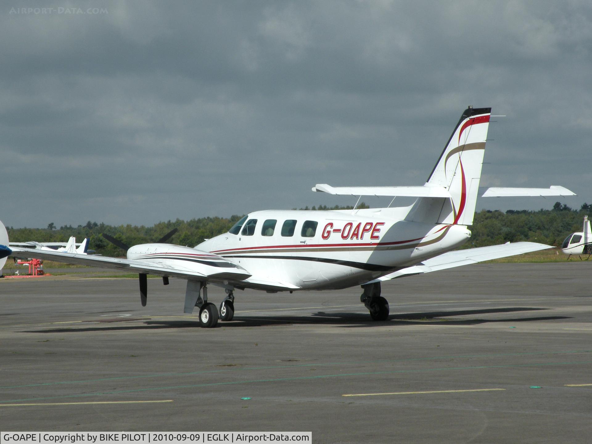G-OAPE, 1983 Cessna T303 Crusader C/N T303-00245, Visitor on the terminal apron.