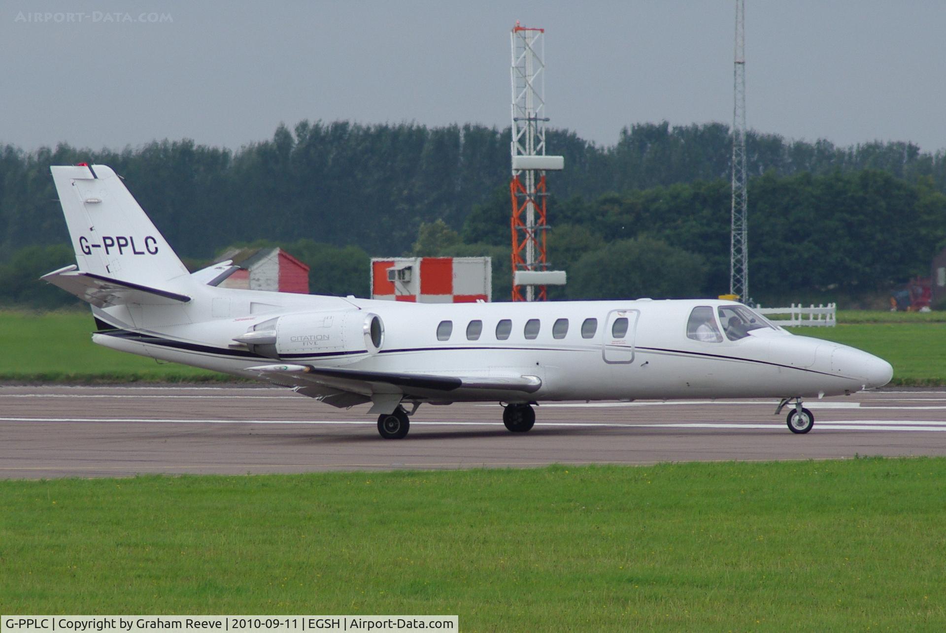 G-PPLC, 1990 Cessna 560 Citation V C/N 560-0059, About to depart.