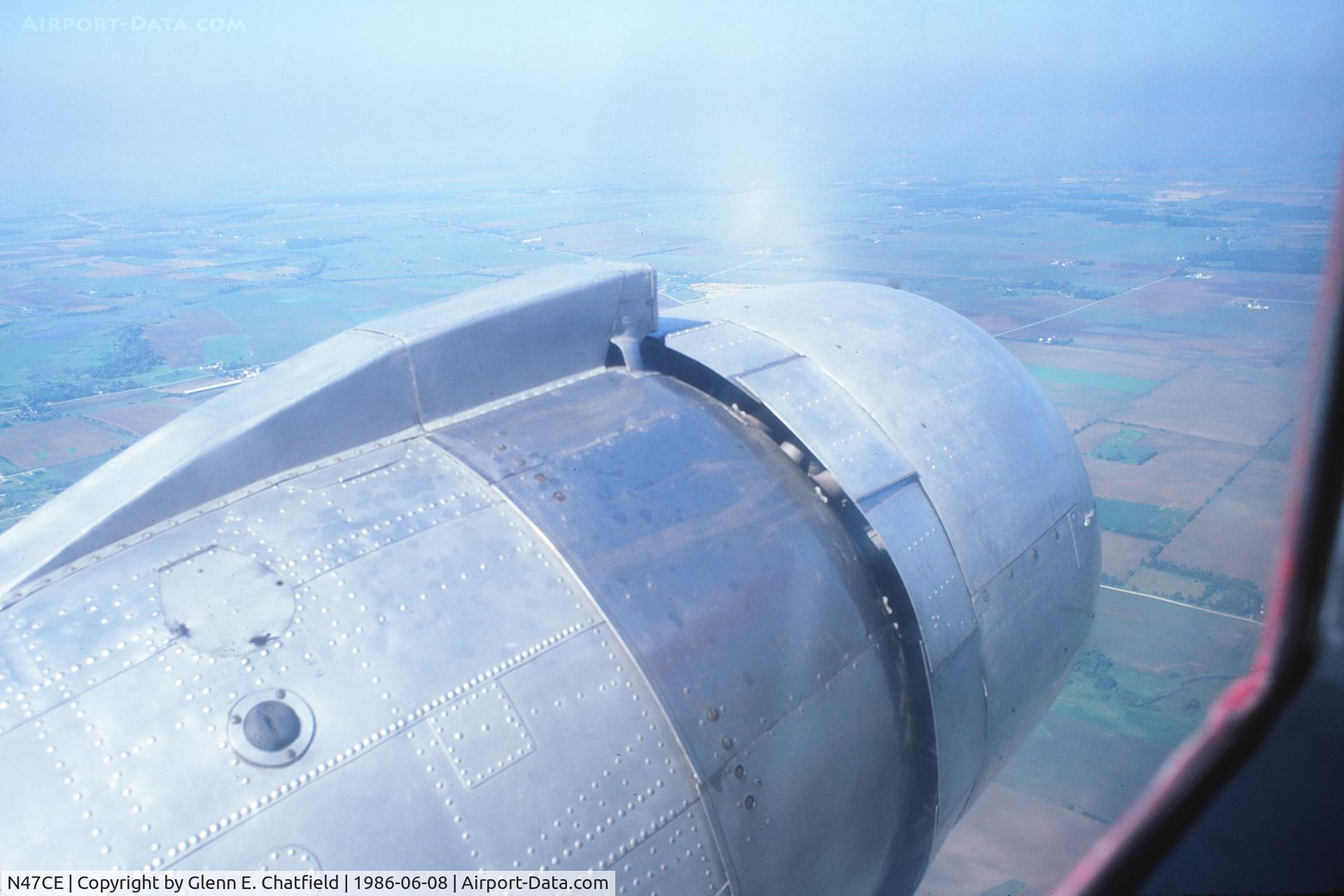 N47CE, 1944 Douglas DC3C-S1C3G (C-47A) C/N 13456, Looking over left engine somewhere near Rockford, IL