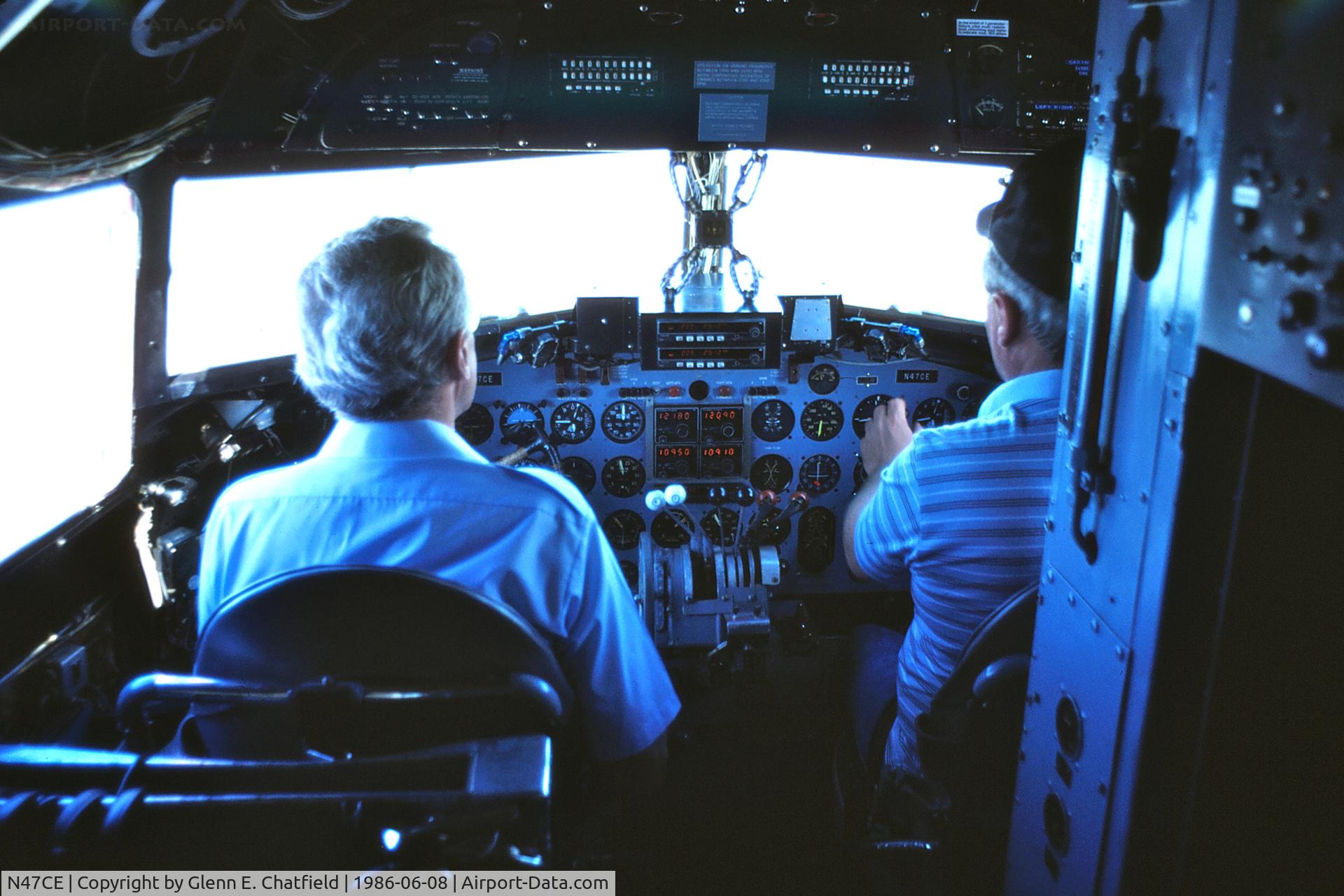 N47CE, 1944 Douglas DC3C-S1C3G (C-47A) C/N 13456, Looking in the cockpit while in flight