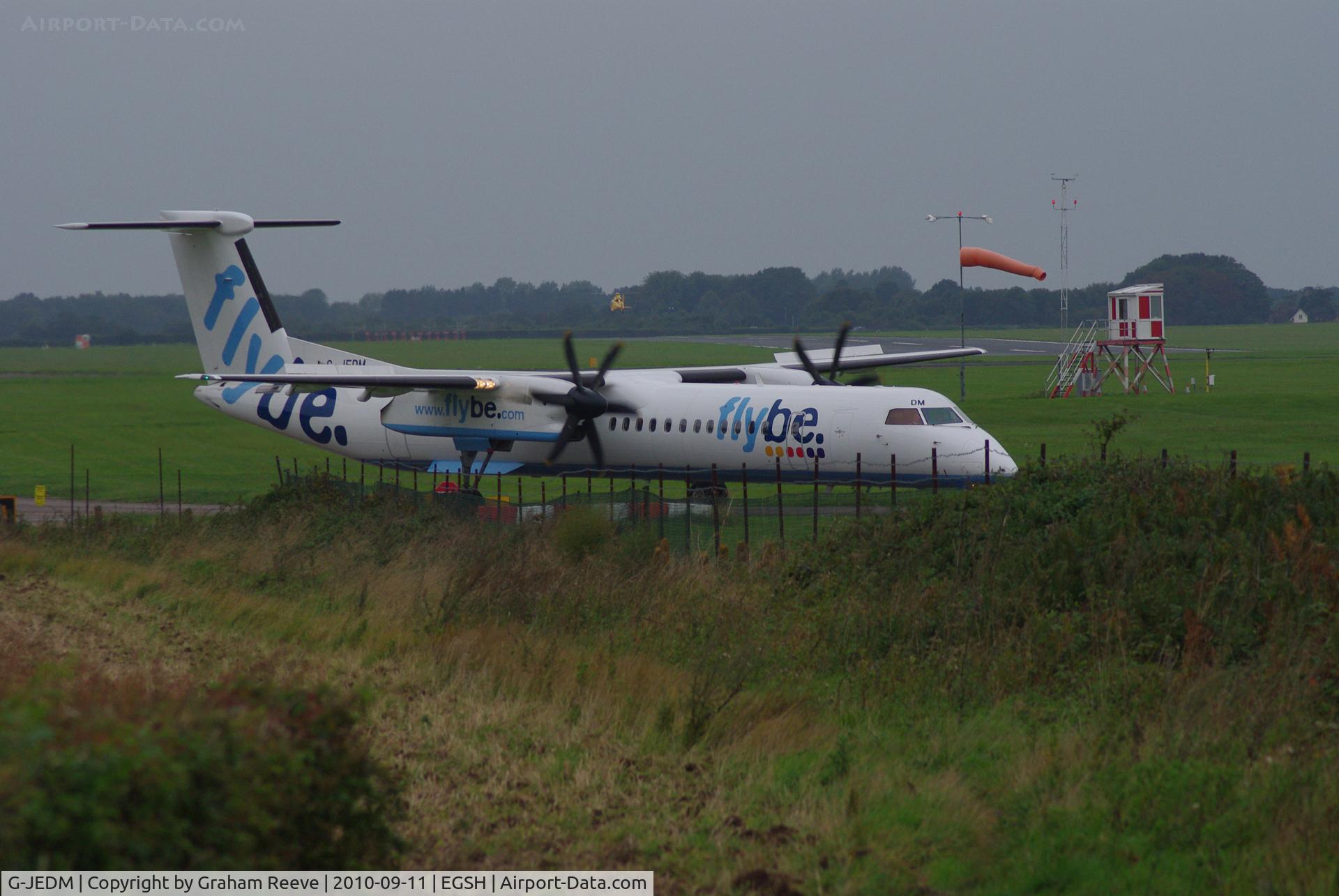 G-JEDM, 2003 De Havilland Canada DHC-8-402Q Dash 8 C/N 4077, Heading for the runway.