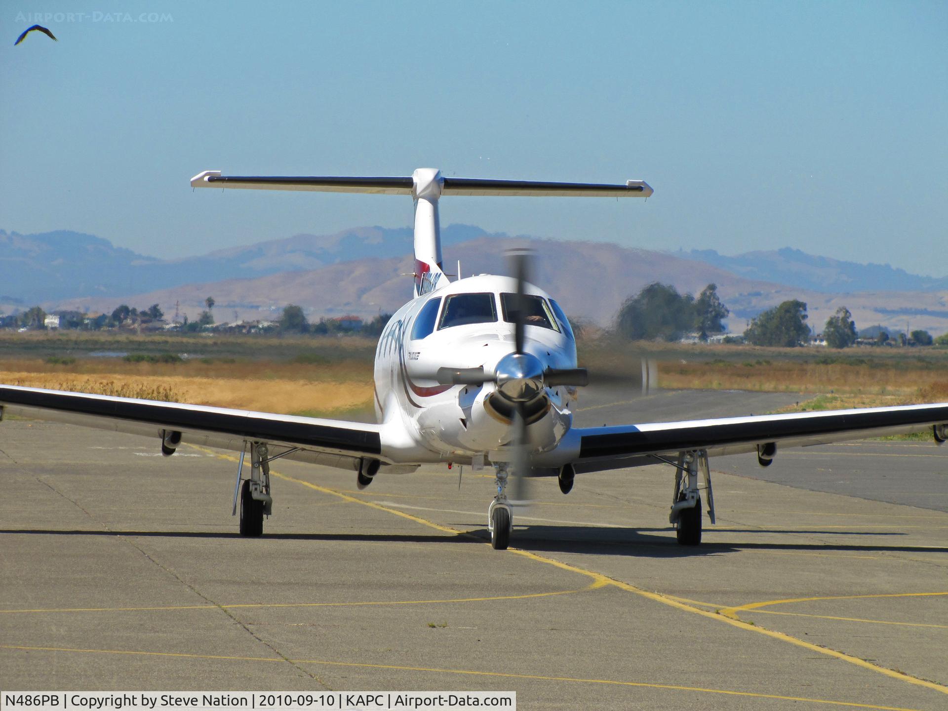 N486PB, 2003 Pilatus PC-12/45 C/N 486, LRW Aviation, Missoula, MT operates this 2003 PC-12/45 in from KCMA Camarillo, CA - head on shot