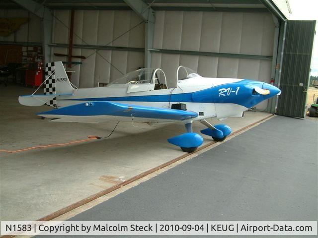 N1583, 1919 Vans RV-1 C/N 8620, Canopy open.