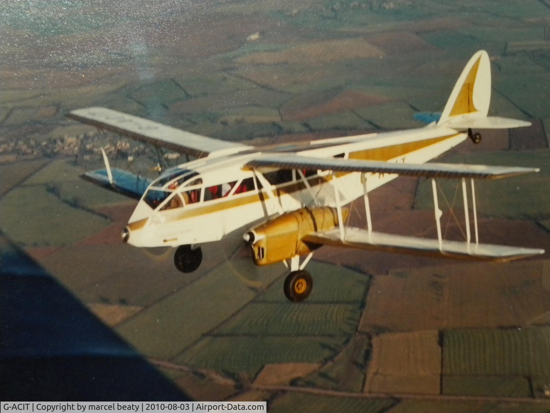 G-ACIT, 1933 De Havilland DH-84 Dragon 1 C/N 6039, brigstock northants sept 1969.flown by the late john beaty