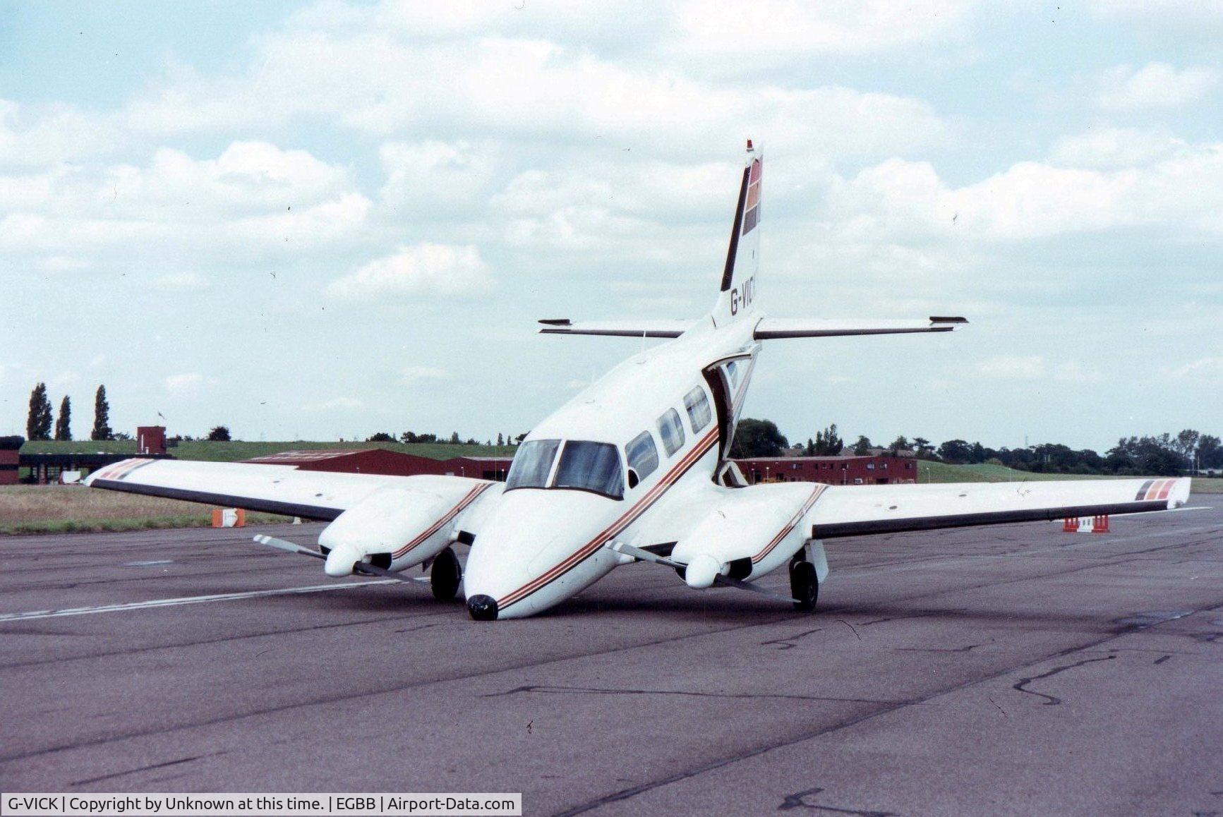 G-VICK, 1967 Piper PA-31 Navajo C/N 31-109, Nose gear failure BHX, circa 1989.