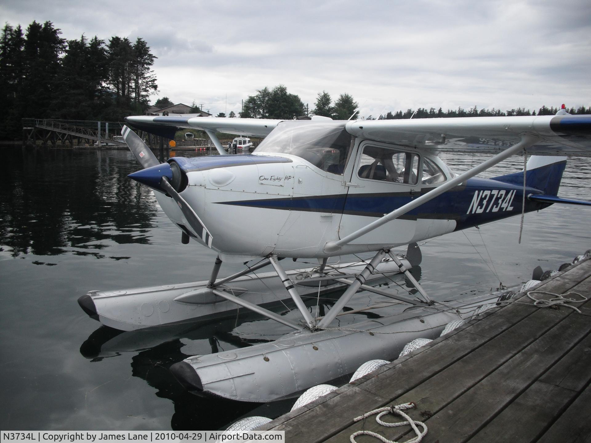 N3734L, 1965 Cessna 172G C/N 17253903, Pic taken in Craig Alaska, August 2010. 180hp Lycoming O-360, EDO 2000 floats.