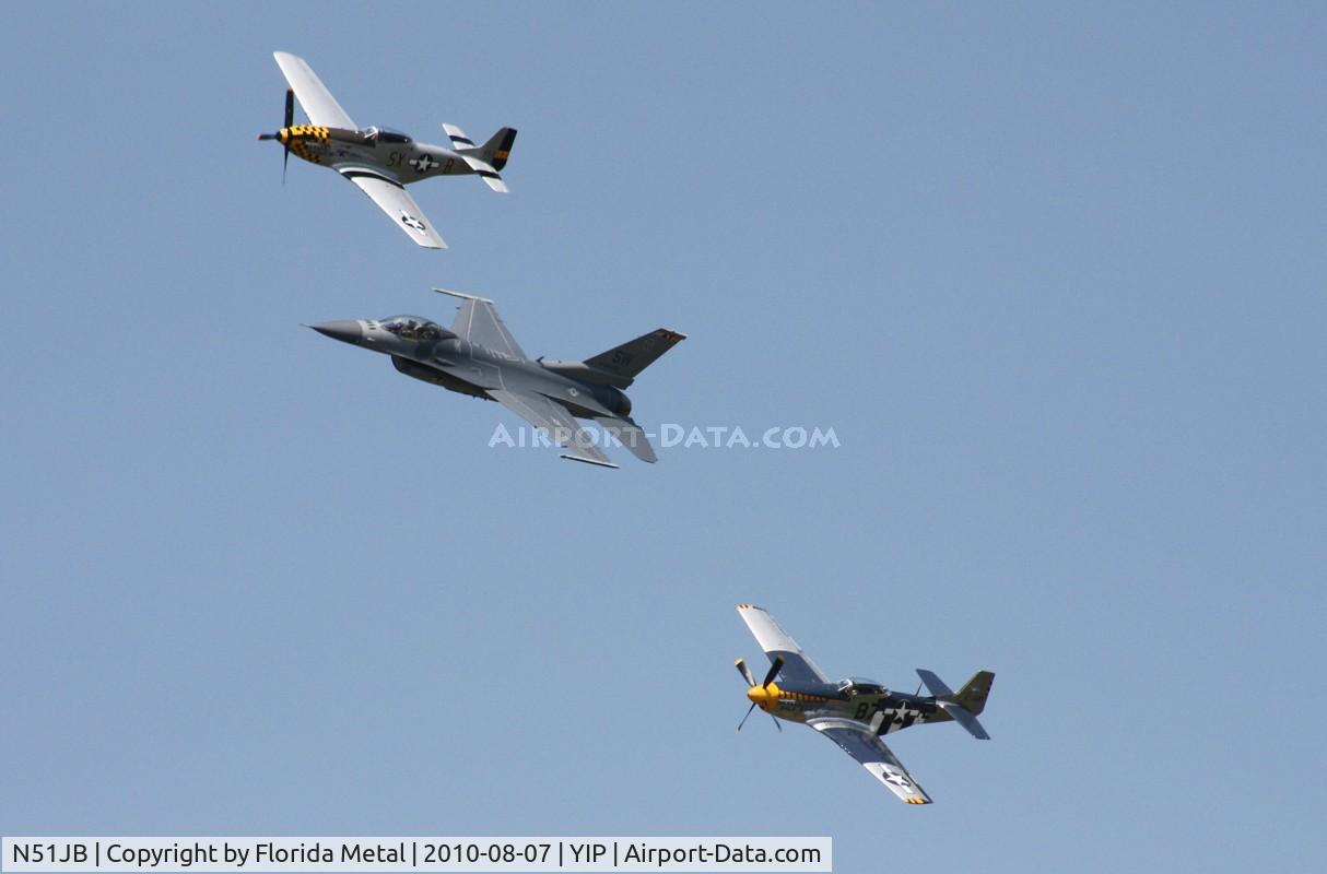 N51JB, 1944 North American P-51D Mustang C/N 122-39488, Heritage Flight