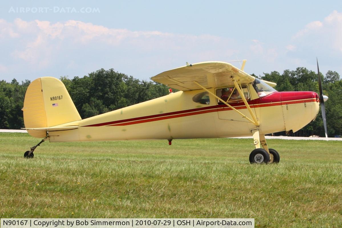 N90167, 1946 Cessna 140 C/N 9232, Departing Airventure 2010 - Oshkosh, Wisconsin