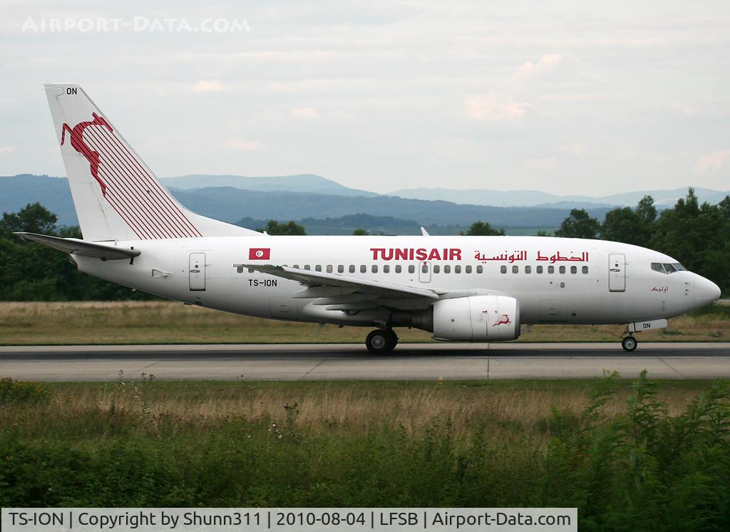 TS-ION, 2000 Boeing 737-6H3 C/N 29499, Taking off rwy 16