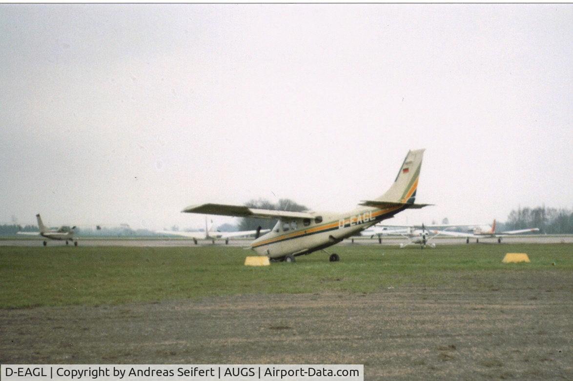 D-EAGL, Cessna P210N Pressurised Centurion C/N P21000587, this aircraft crashed on 24.10.2000,the photo was taken in Augsburg Airport 199?