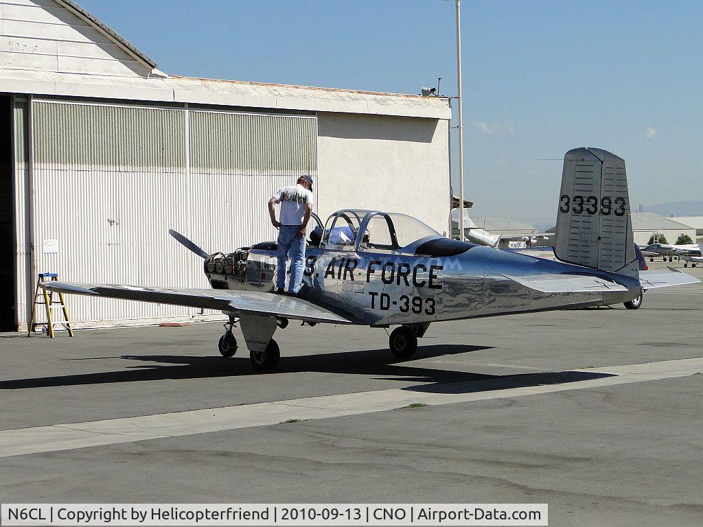 N6CL, 1953 Beech T-34A (A45) Mentor Mentor C/N G-154, Hood off and being worked on