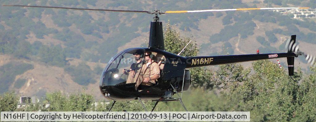 N16HF, 1988 Robinson R22 BETA C/N 0778, Preparing to turn left on the taxiway to go back to parking pad