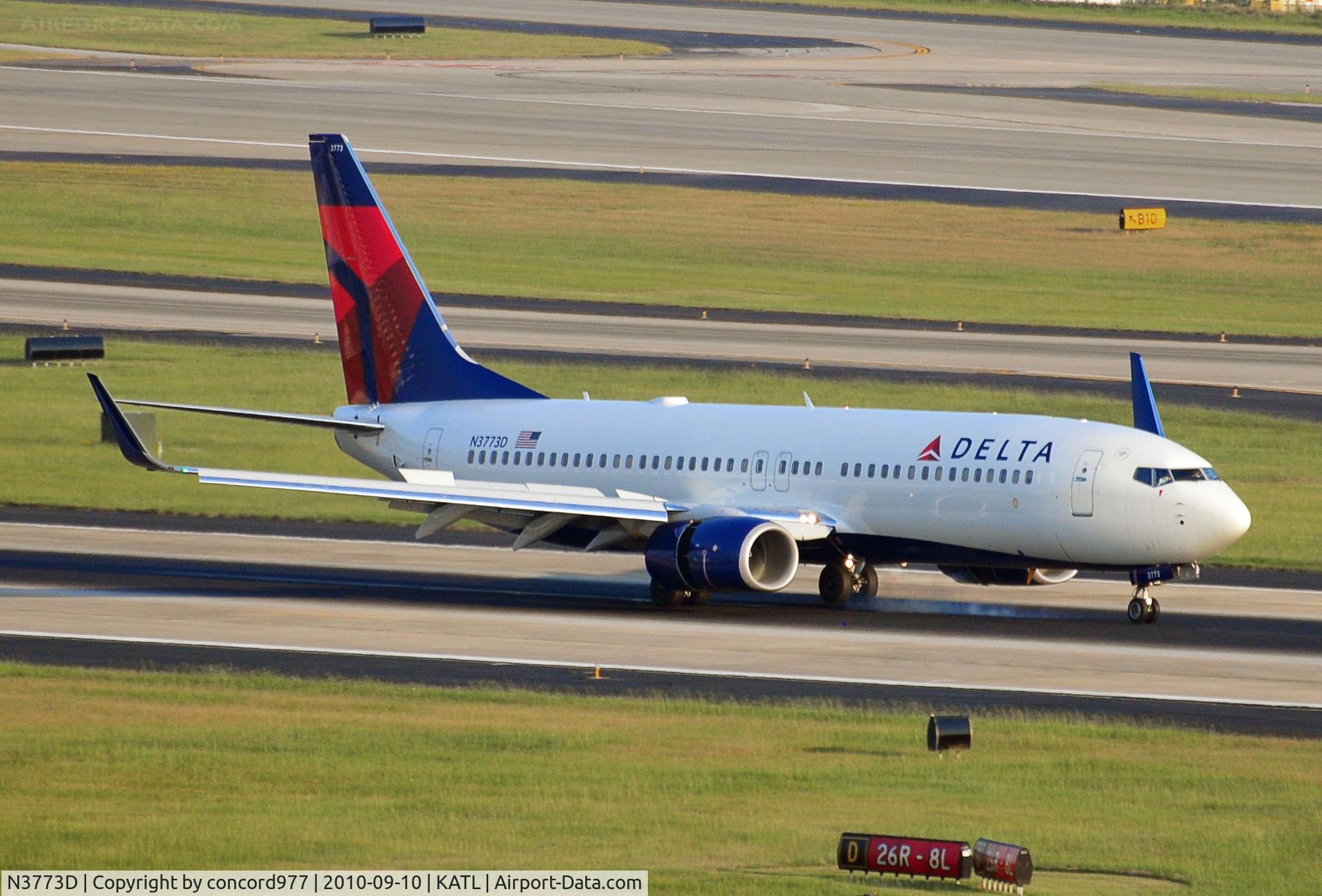 N3773D, 2010 Boeing 737-832 C/N 30825, KATL.  9/10/2010.