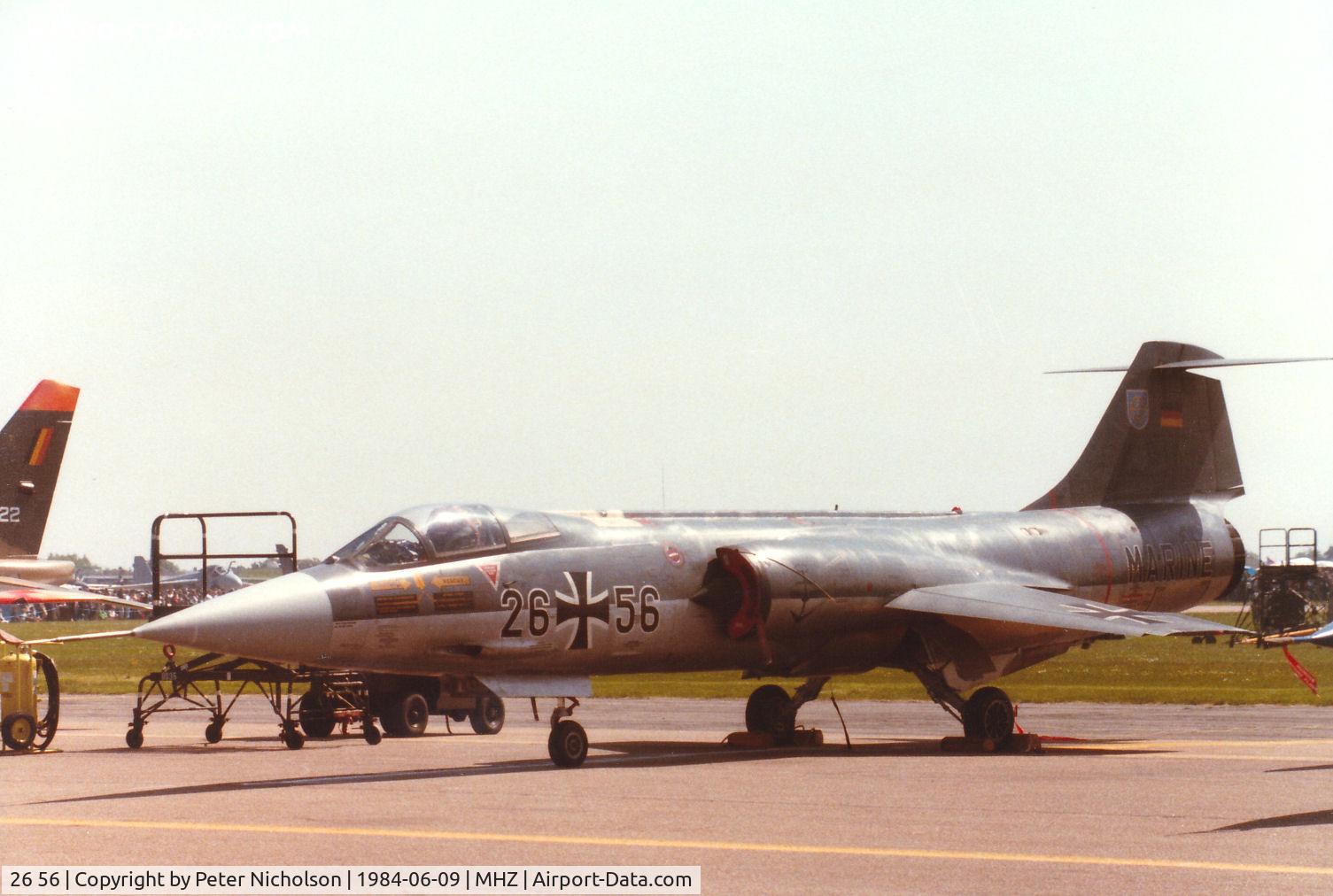 26 56, Lockheed F-104G Starfighter C/N 683-7402, Marinefliegier 2 F-104G Starfighter on the flight-line at the 1984 RAF Mildenhall Air Fete.