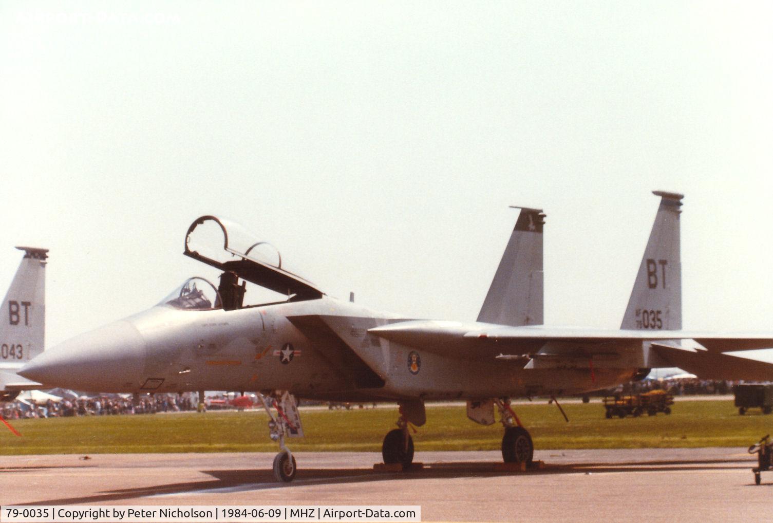79-0035, 1979 McDonnell Douglas F-15C Eagle C/N 0572/C104, F-15C Eagle of 36th Tactical Fighter Wing based at Bitburg on the flight-line at the 1984 RAF Mildenhall Air Fete.