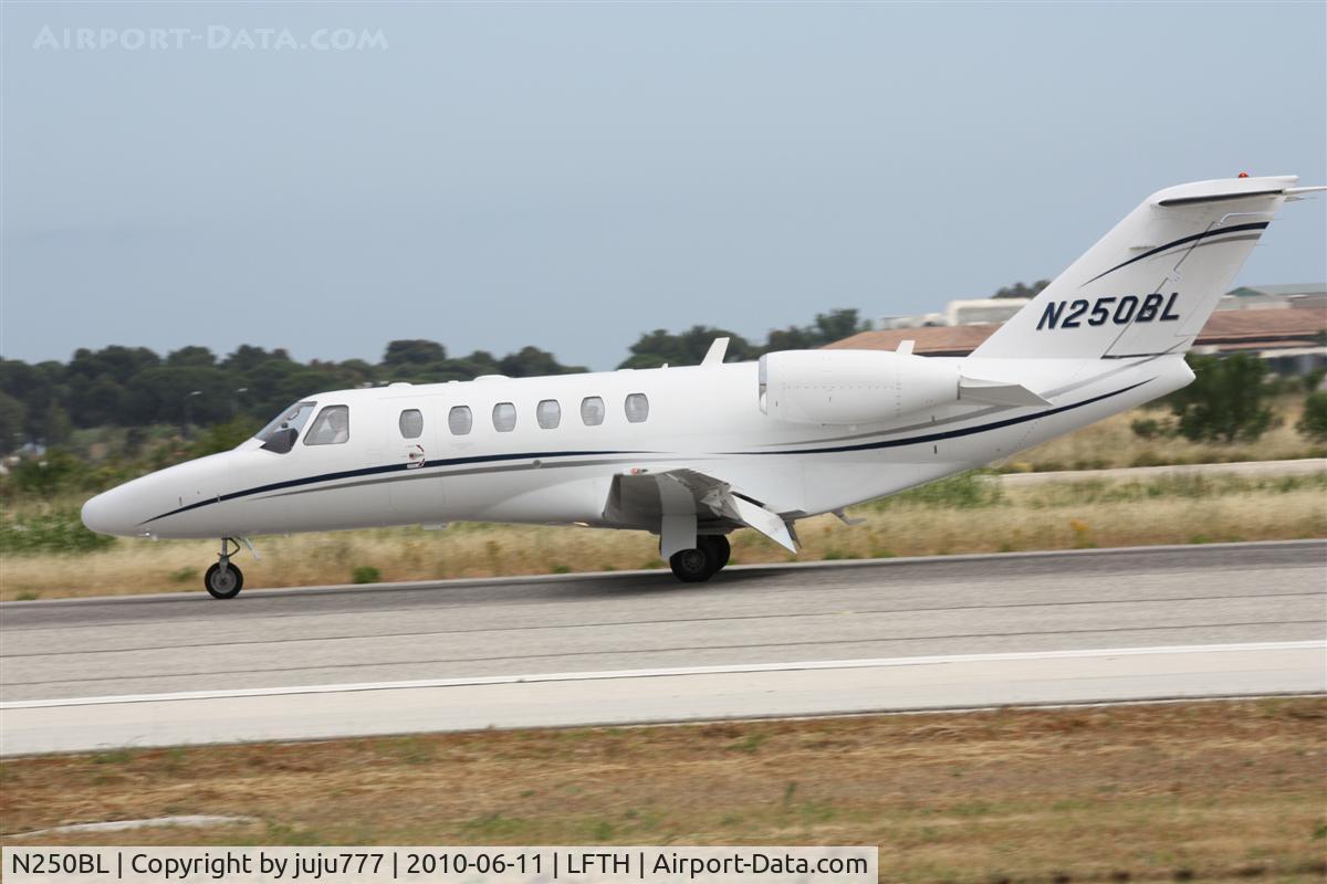 N250BL, 2008 Cessna 525A CitationJet CJ2+ C/N 525A-0403, on display at Hyére