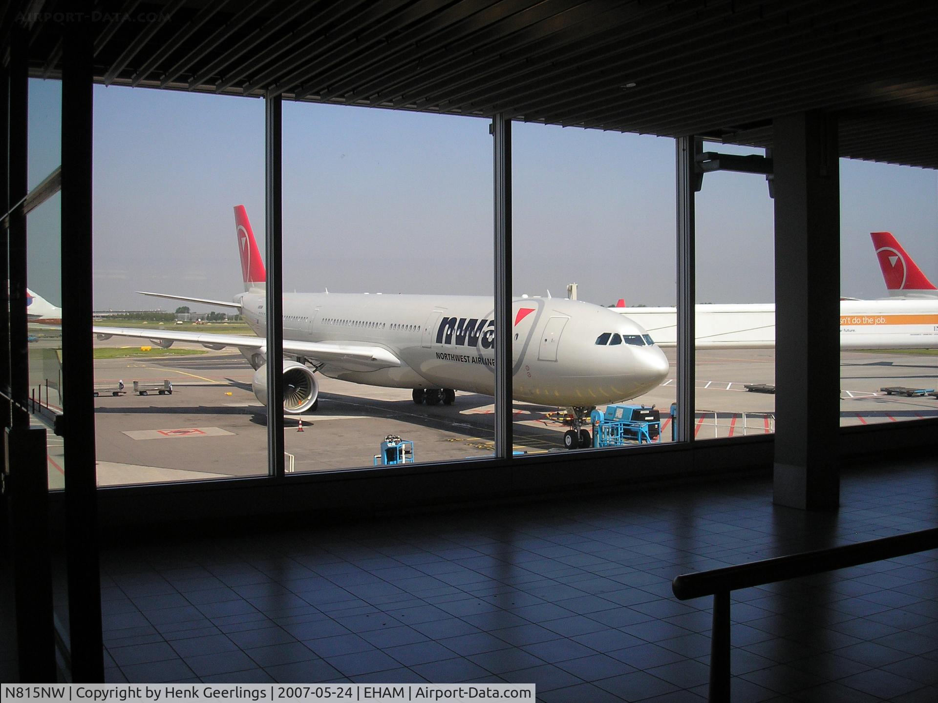 N815NW, 2007 Airbus A330-323X C/N 0817, View from the departure hall