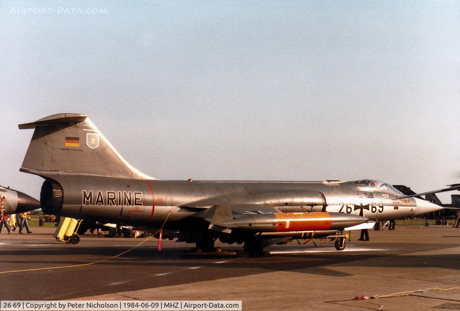 26 69, Lockheed F-104G Starfighter C/N 683-7415, Another view of the Marineflieger 2 F-104G Starfighter on display at the 1984 RAF Mildenhall Air Fete.