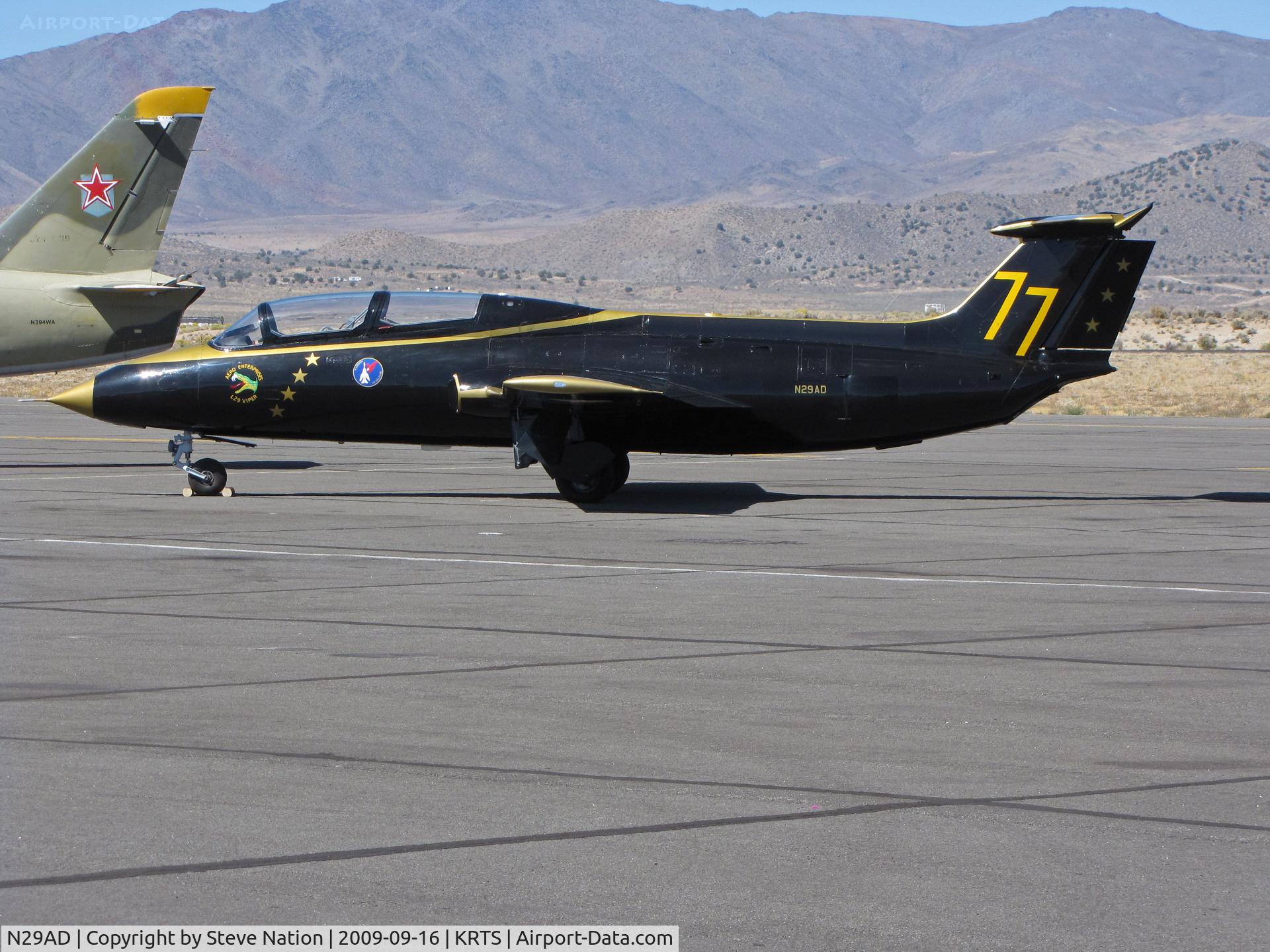 N29AD, 1968 Aero L-29 Delfin C/N 792405, Race #77 1968 Aerovodochody L-29 DELFIN in Jet Class @ Reno Air Races on ramp