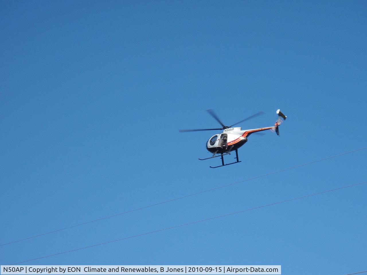 N50AP, 1979 Hughes 369D C/N 1090585D, GPU 115kv overhead line inspection, Somerset, PA
EON substation/Penelec switchyard