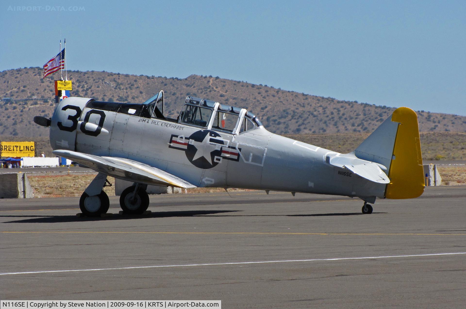 N116SE, 1959 North American T-6G Texan C/N 168-406, Race #30 T-6G with Bill & Jim Eberhardt painted under cockpit for T-6 Class @ 2009 Reno Air Races