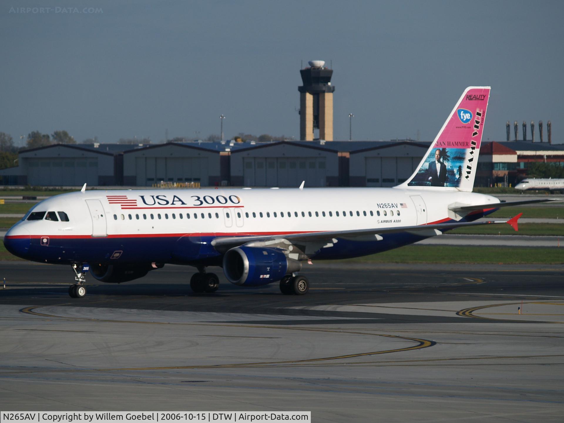 N265AV, 1994 Airbus A320-212 C/N 427, Arrival on Detroit airport
